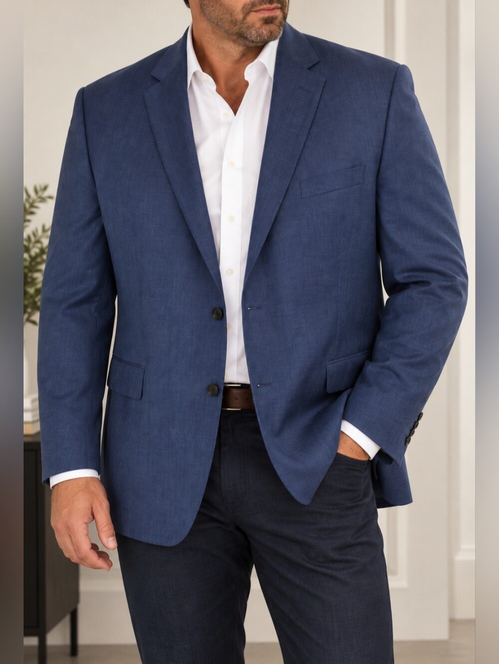 Men's Classic Blue Blazer - Tailored Look